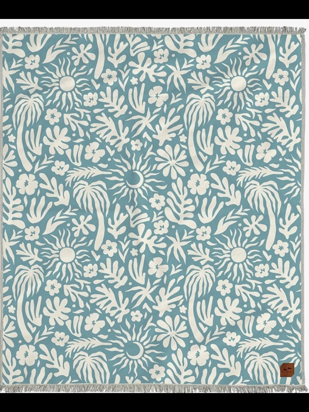 Slowtide DriftWeave Blue & Cream Beach Towel - Picture 2 of 3